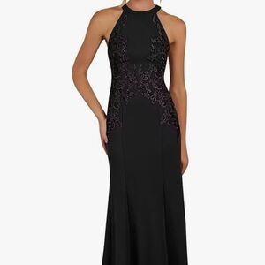 Elegant Black Halter Formal Dress